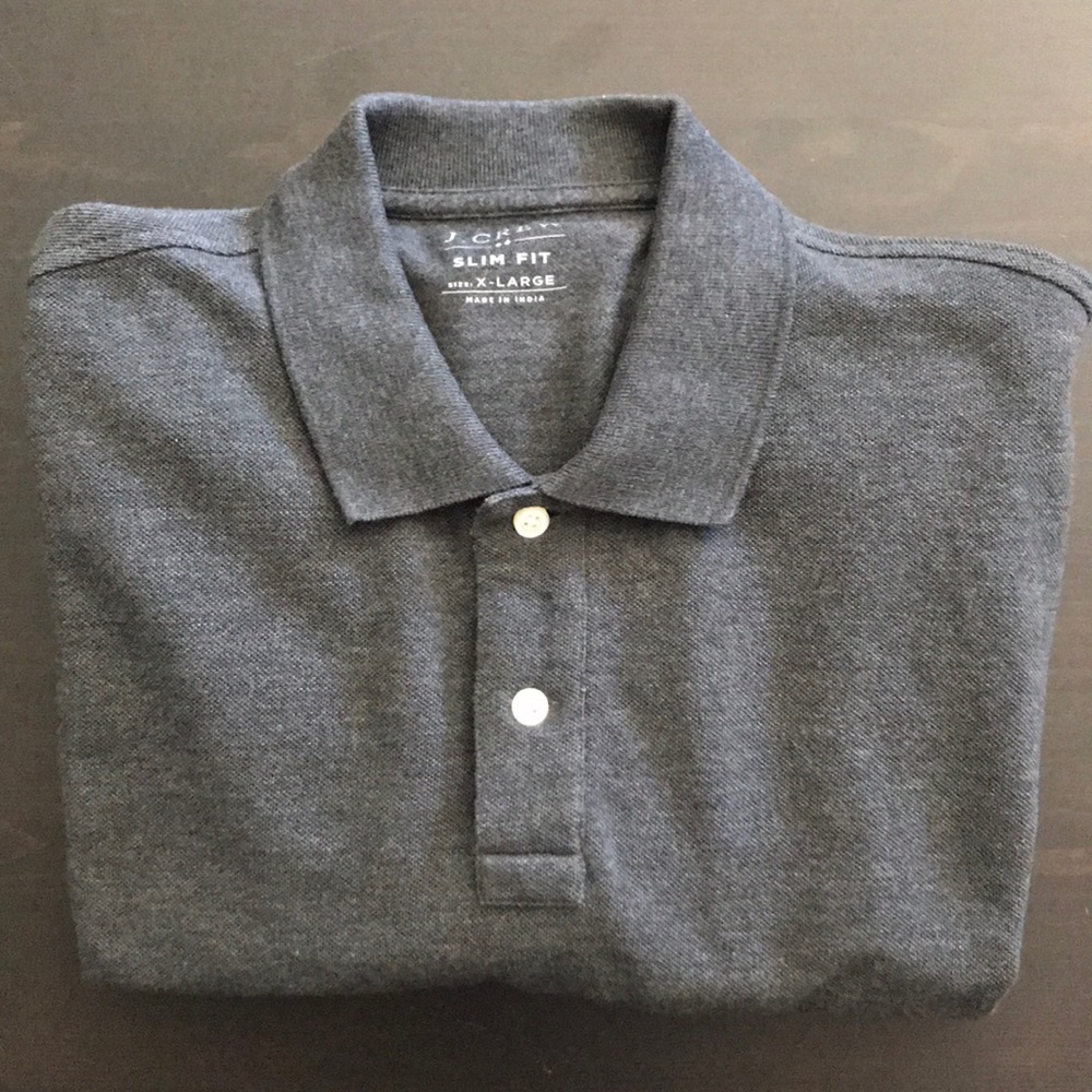 J. Crew Men’s Gray Short Sleeve Polo - XL